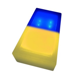 Светодиодная брусчатка 200x100x40 мм. двухцветная жёлтый-синий IP68