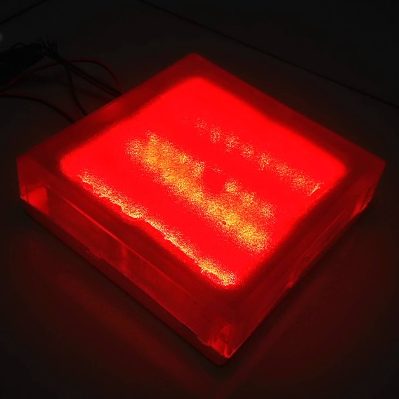 Светодиодная брусчатка 200x200x60 мм. одноцветная красная IP68 купить в интернет-магазине