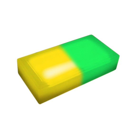 Светодиодная брусчатка 200x100x40 мм. двухцветная жёлтый-зелёный IP68
