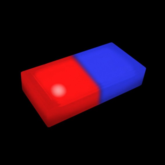 Светодиодная брусчатка 200x100x60 мм. двухцветная красный-синий IP68