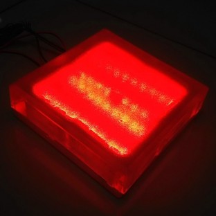 Светодиодная брусчатка 200x200x40 мм. одноцветная красная IP68
