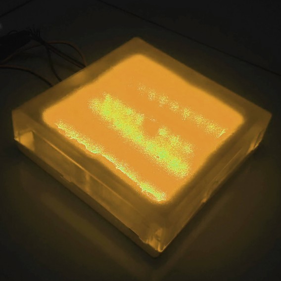 Светодиодная брусчатка 200x200x40 мм. одноцветная жёлтая IP68 купить в интернет-магазине