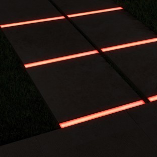 Тротуарный светильник Люмбрус LED Line 300x30 мм красный