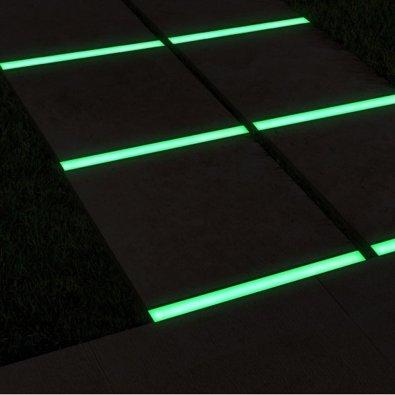Тротуарный светильник Люмбрус LED Line 300x30 мм зелёный